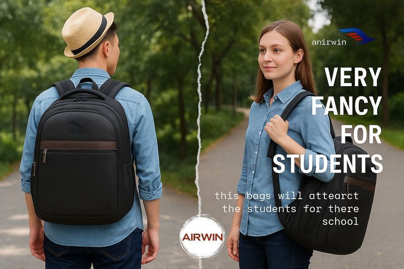 Airwin Lightweight & Spacious Waterproof School Bag - Image 2