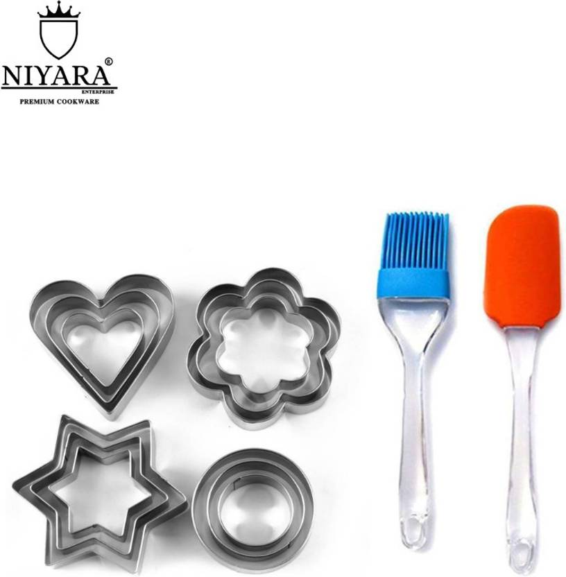 Niyara Enterprise 12 PCs cookie cutter set, Oil brush and spatula combo Cookie Cutter