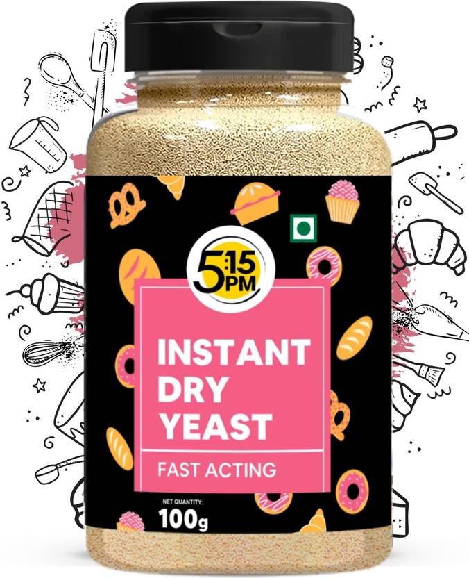 515PM Instant Active Dry Yeast Powder Fast Acting for Baking, Breads, Pizzas 100g Yeast