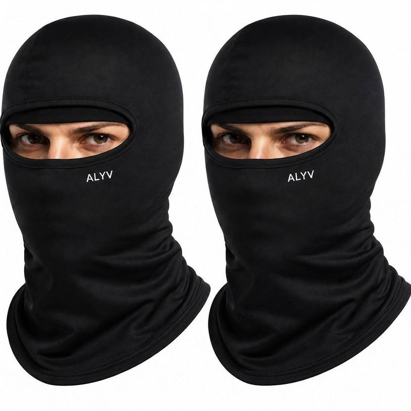 alyv Black Bike Face Mask for Men & Women
