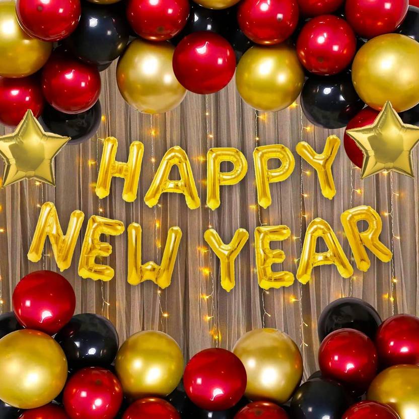 DAY DECOR Printed New Years 2025 Party Decorations Kit