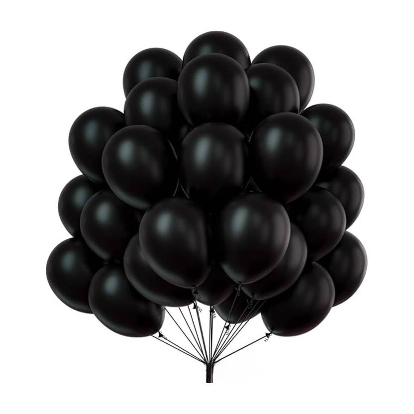 ANILOONS Solid Black Balloon Birthday Decoration kit. Balloon