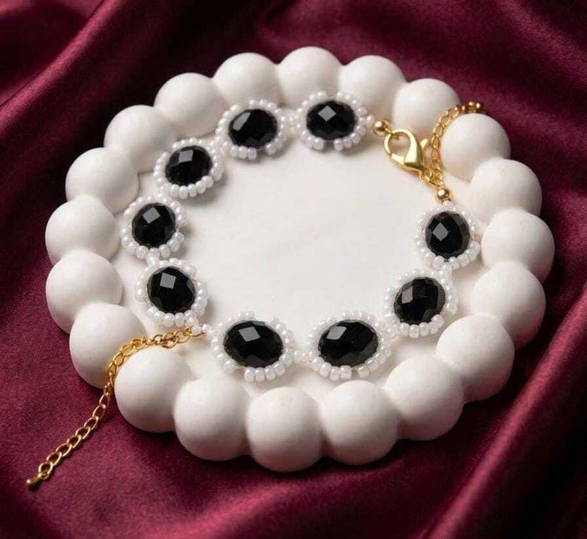Drewdropdecor Crystal, Alloy Beads, Pearl Bracelet