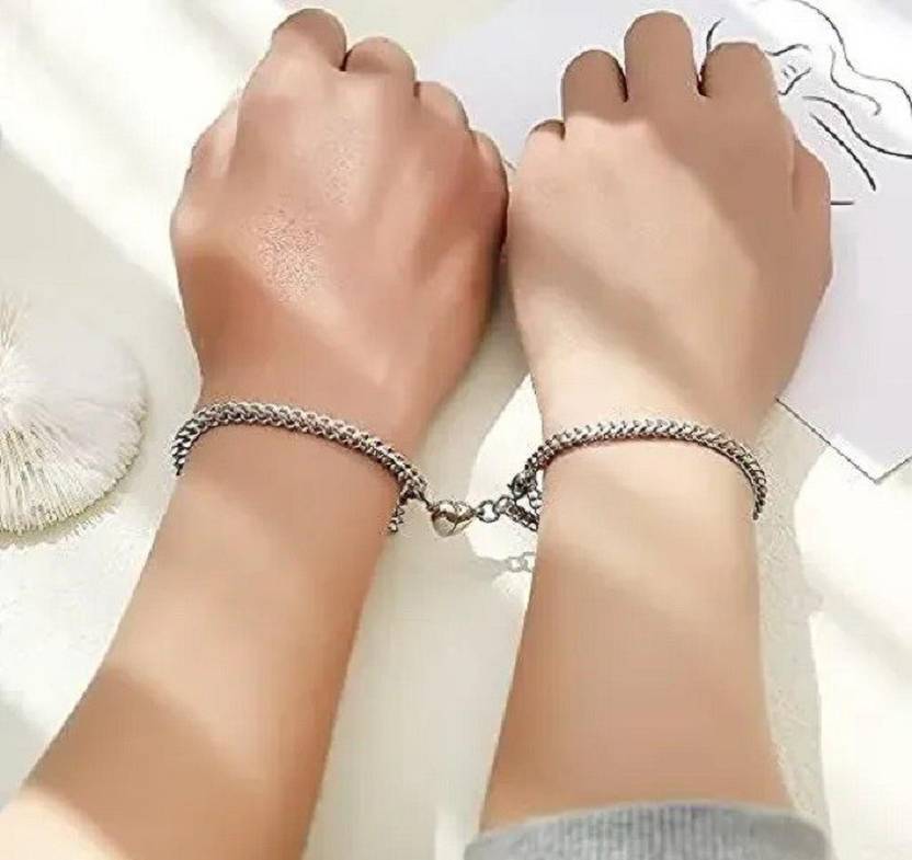 ringzinnie Stainless Steel Silver Bracelet Set