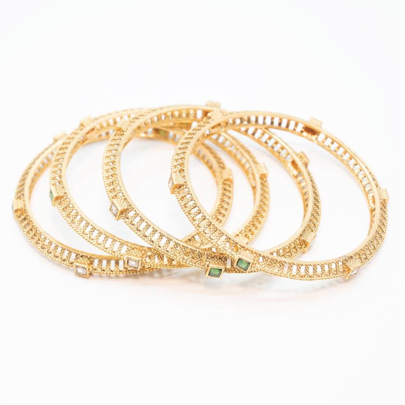 festivejewlryze Brass Gold-plated Bangle Set