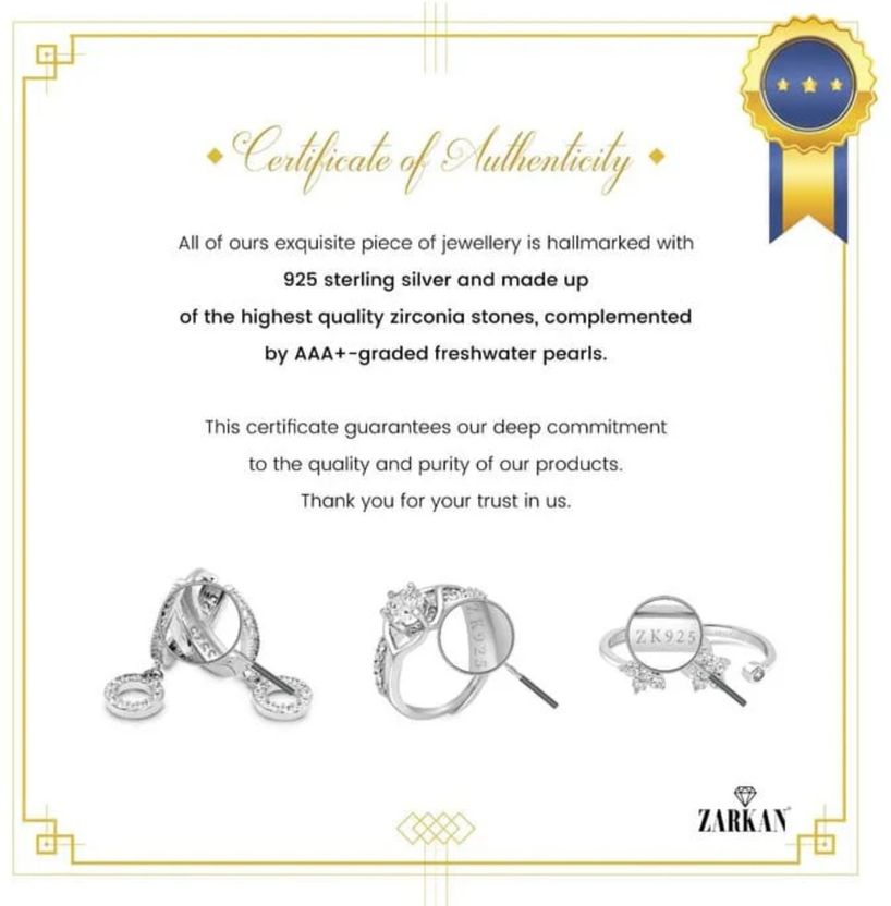 Zarkan 925 Wave Minimal Solitaire Sterling Silver Ring - Image 5