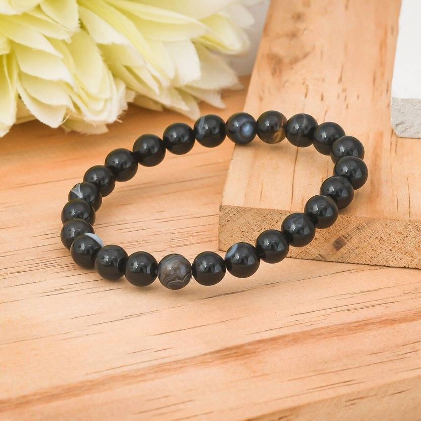 Poorak Black Obsidian Beads Bracelet