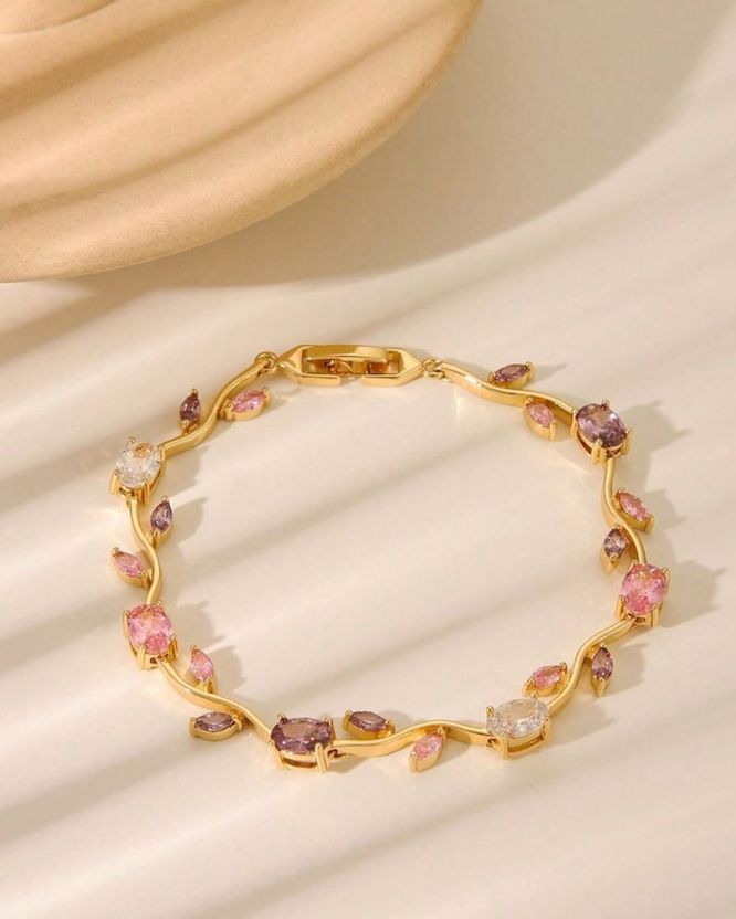 Jualiva Stainless Steel Gold-plated Bangle Set - Image 2