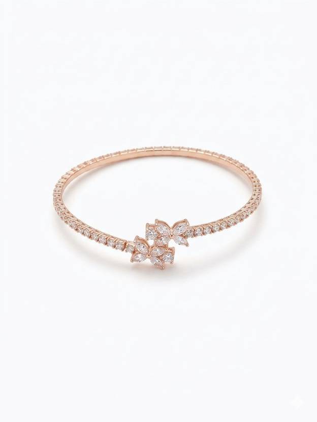 Sri Vijaylakshmi Brass Cubic Zirconia Rhodium Bangle