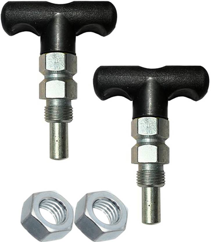 GAP ZONE Gym Machine Spring T Shape Cature Lock/1 inch Nob 10MM 2 Pieces Black Weight Lifting Bar