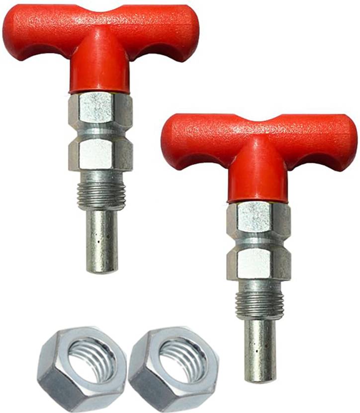 GAP ZONE Gym Machine Spring T Shape Cature Lock/1 inch Nob 10MM 2 Pieces Red Weight Lifting Bar