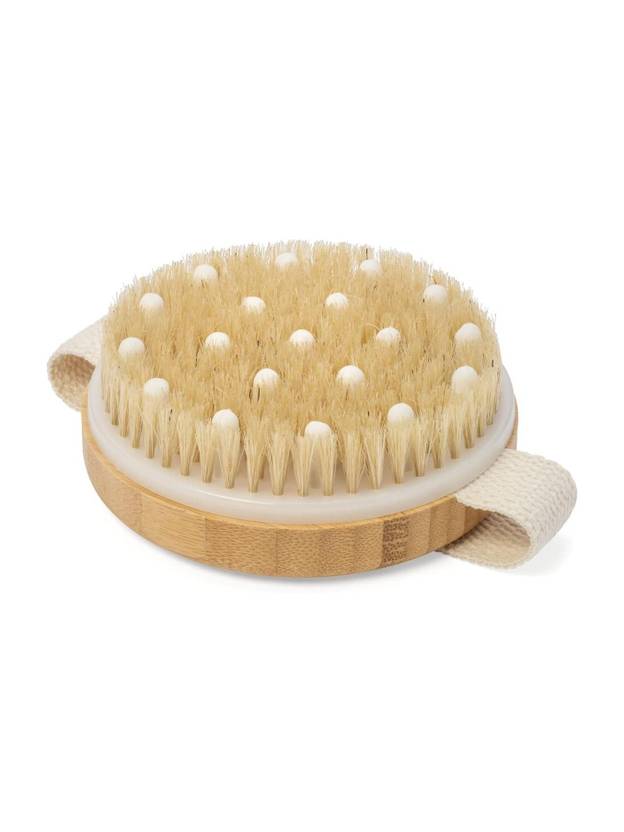 Tribeazi Wooden Bath Brush with Massaging Nodes for Dry & Wet Brushing