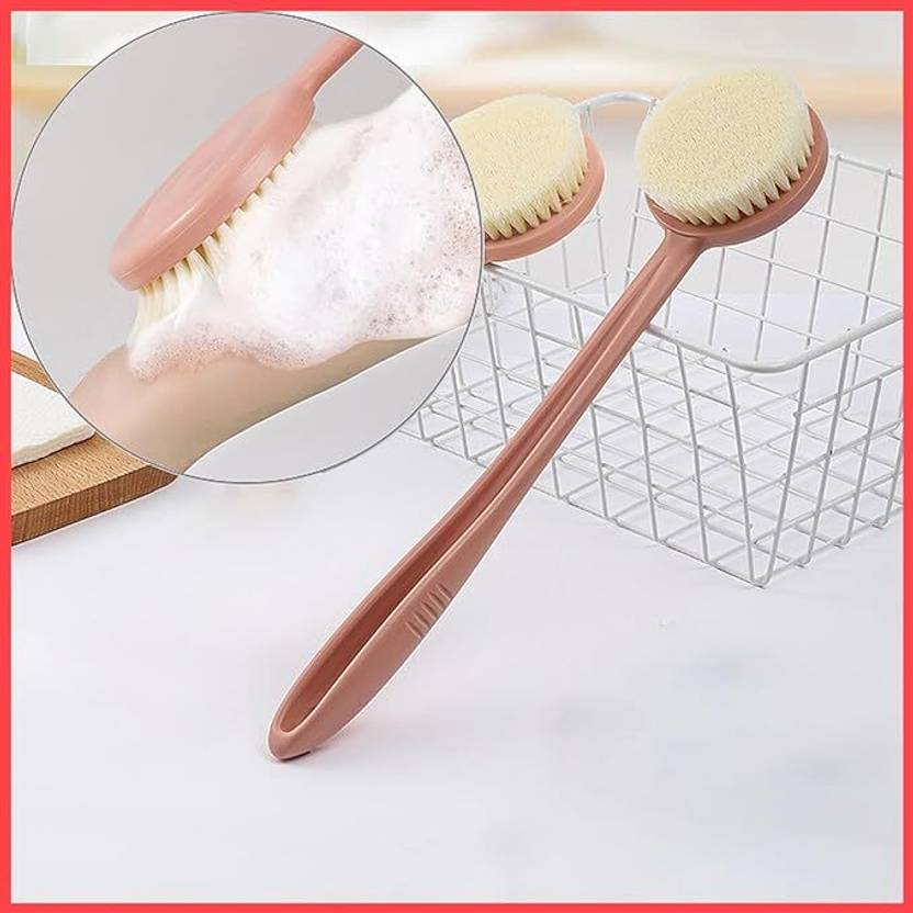 Glitzn 1 Pc Bath Brush Back Scrubber with Soft & Long Handle Bathing,Spa Body Massage