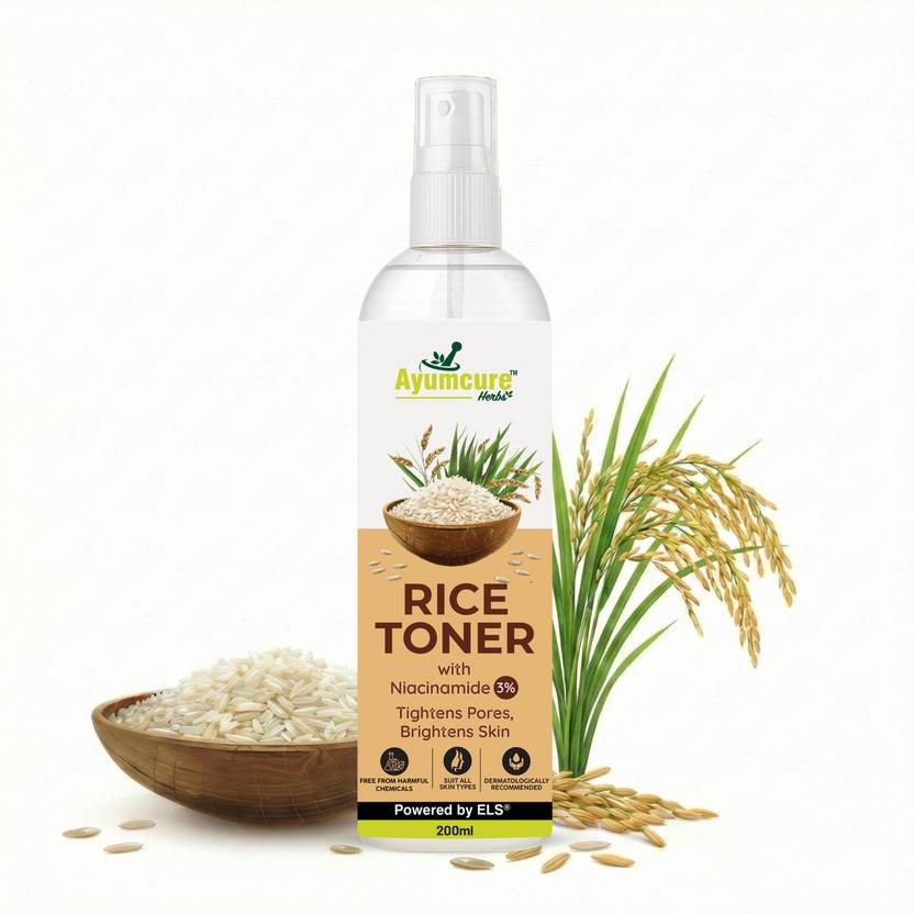 Ayumcure 3% Niacinamide & Korean Rice Water Face Toner | 200 ml | Glassy glow