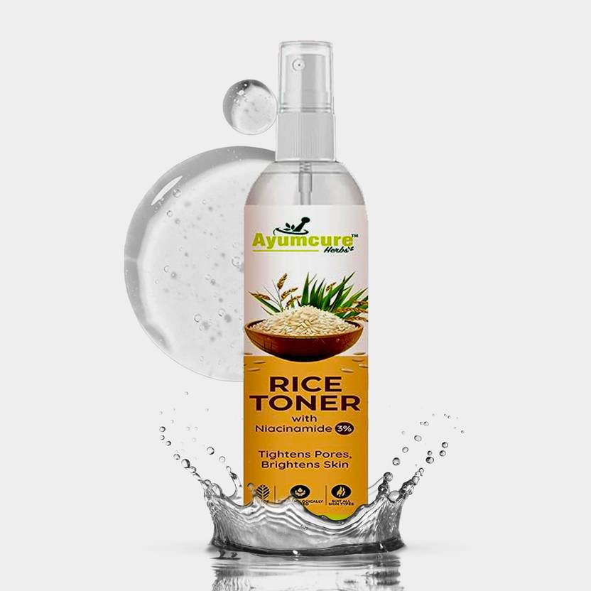 Ayumcure 3% Niacinamide & Korean Rice Water Face Toner| Glassy glow Alcohol-Free Toner