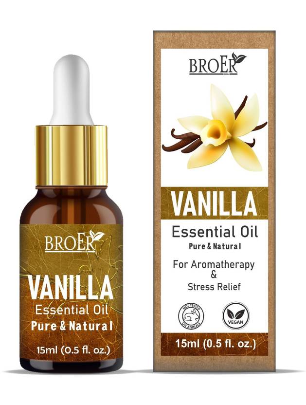 BROER Naturals Vanilla Essential Oil Undiluted & Natural For Skin Care & Aromatherapy