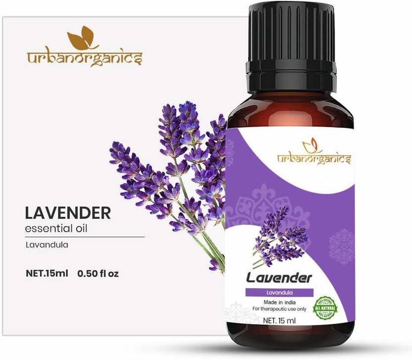 URBANORGANICS Lavender Essential Oil, 100% Natural, Pure & Organic for Hair, Skin, Face & Relaxing Sleep & Aroma Diffuser 15ml