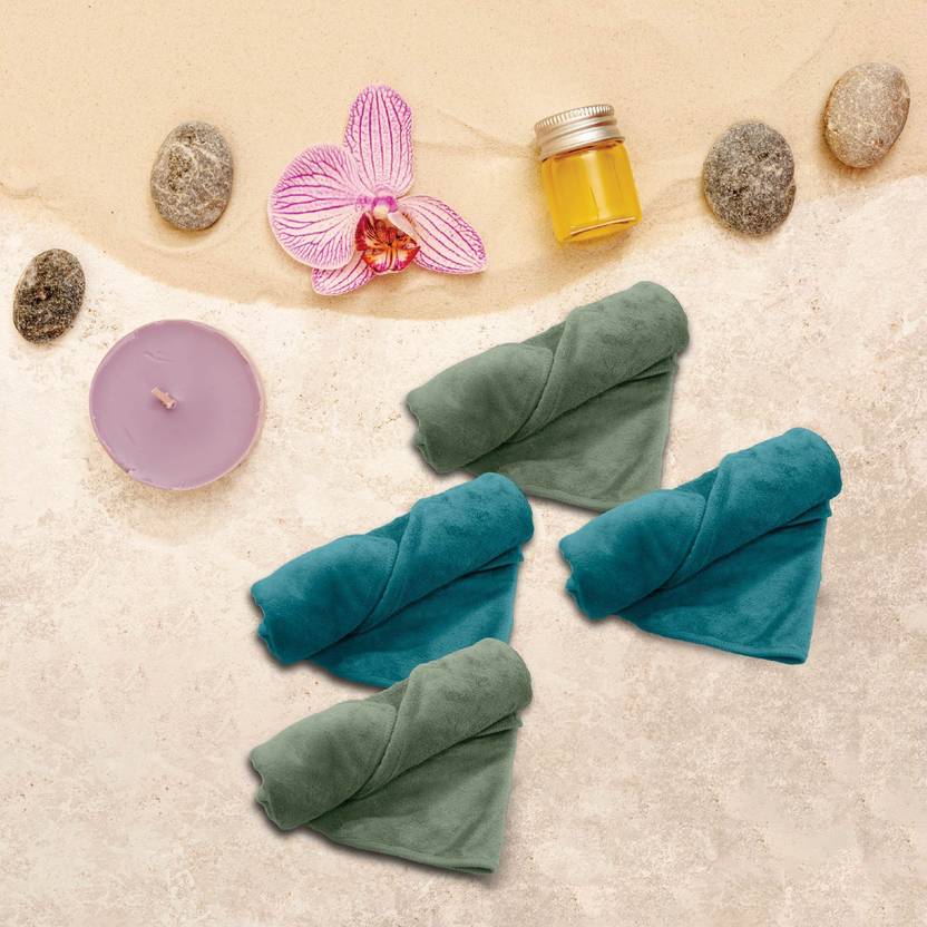 HOUSSEIEES 4 Piece Microfiber Bath Linen Set S