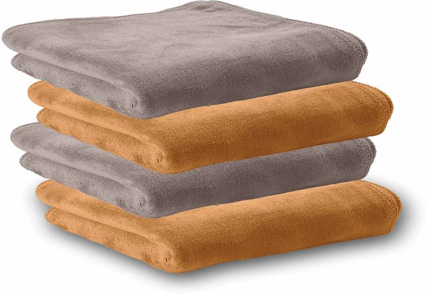 HOUSSEIEES 4 Piece Microfiber Bath Linen Set S