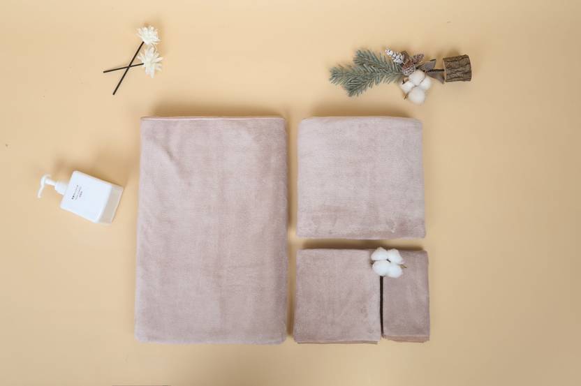 HOUSSEIEES 1 Piece Microfiber Bath Linen Set L