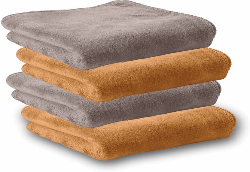 HOUSSEIEES 4 Piece Microfiber Bath Linen Set S
