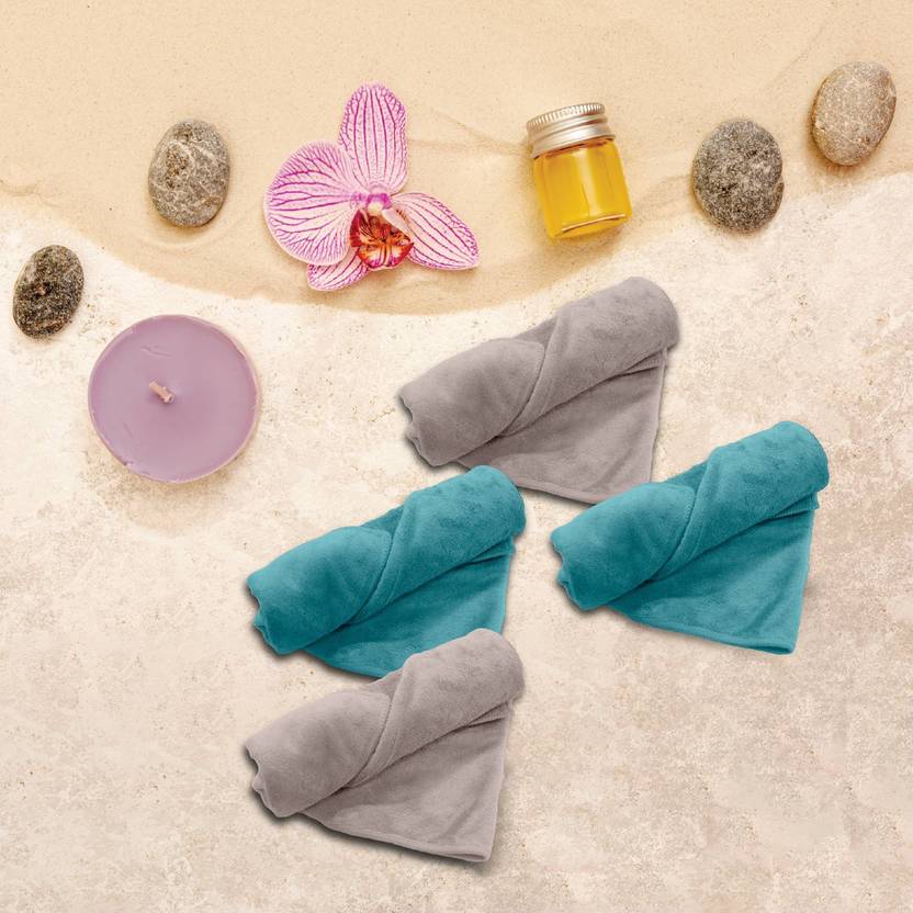 HOUSSEIEES 4 Piece Microfiber Bath Linen Set S