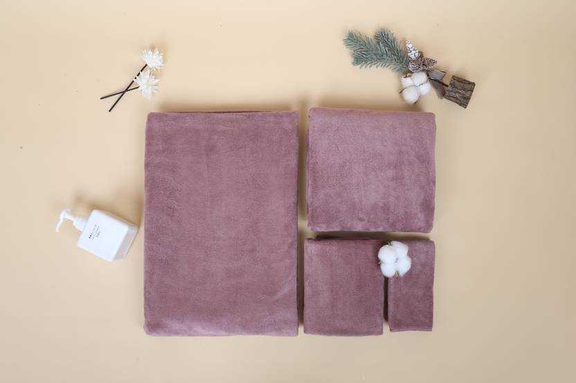 HOUSSEIEES 1 Piece Microfiber Bath Linen Set L