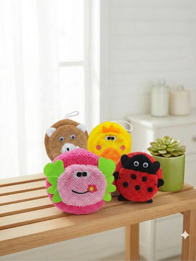 MOMSCAPE Bath Sponge Kids Cleaning Body Shower Loofah Bathing Soft Exfoliate Wash Scruber