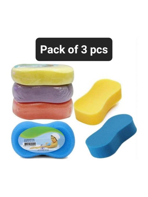 BRM TRADERS Sponge Multi Purpose Sponge For Face And Body Combo Pack Of 3 pcs