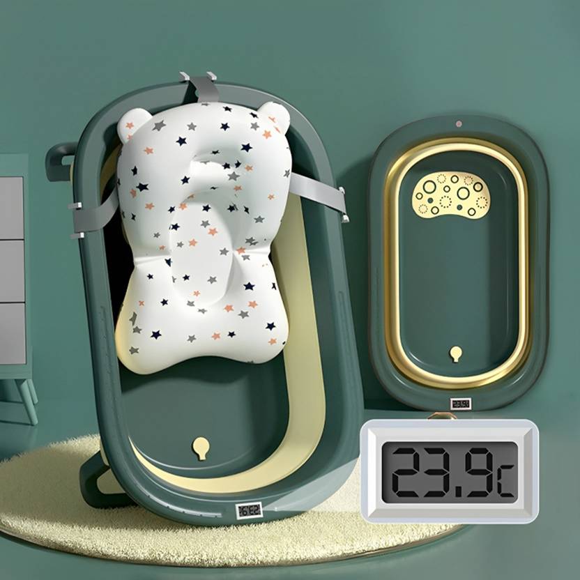 StarAndDaisy Foldable Infant Bath Tub, Collapsible Newborn Toddler Folding Bathing Support