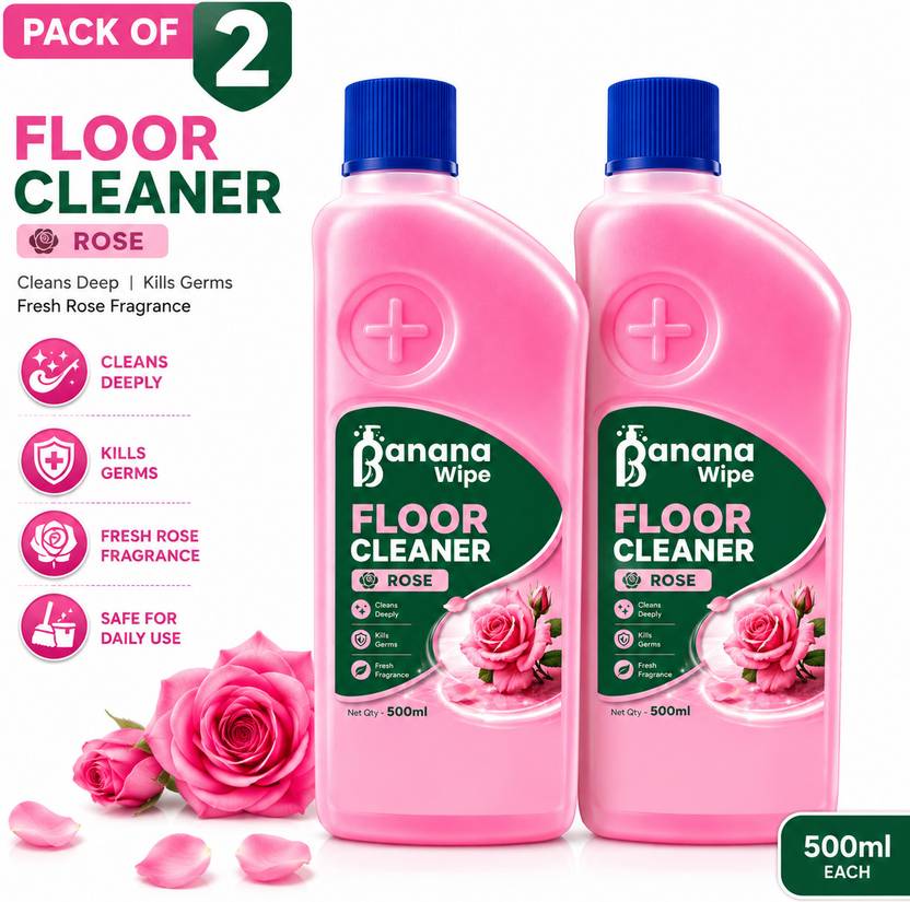 Bananawipe Rose Scented Floor Cleaner Liquid for Daily Home Cleaning Pack of 2