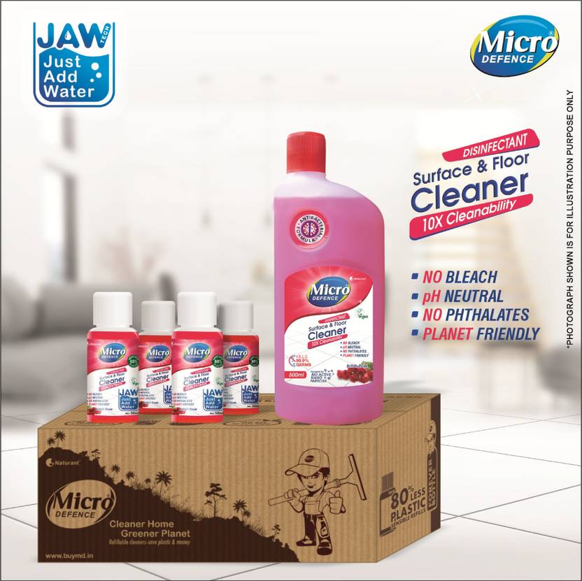 MicroDefence Floor & Surface Cleaner British Rose, Kills 99.9 germs