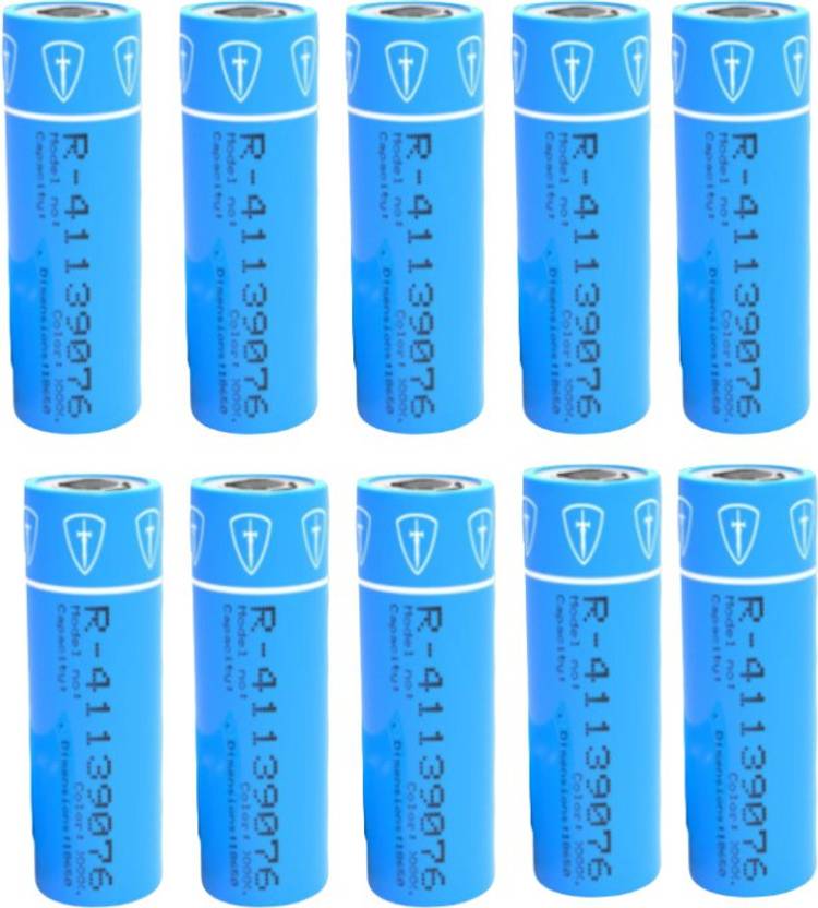 Tiitan 2000mAh Lithium ion 18650 3C Rechargeable 3.7V Cell Pack of 10