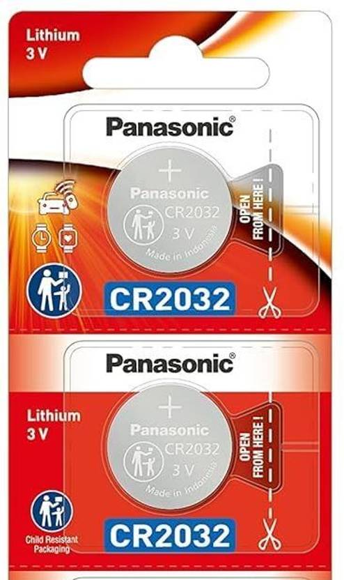 Panasonic CR2032 3V Lithium Coin Cell For Car Key, Weighing Scale, Remote Battery