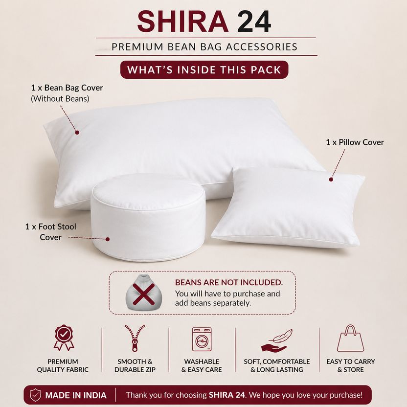 SHIRA 24 5XL Tear Drop Bean Bag Cover, Grey - Image 4