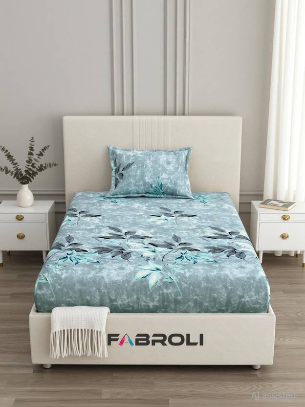 Fabroli Cotton Single Flat 300 TC Printed 1 Bedsheet