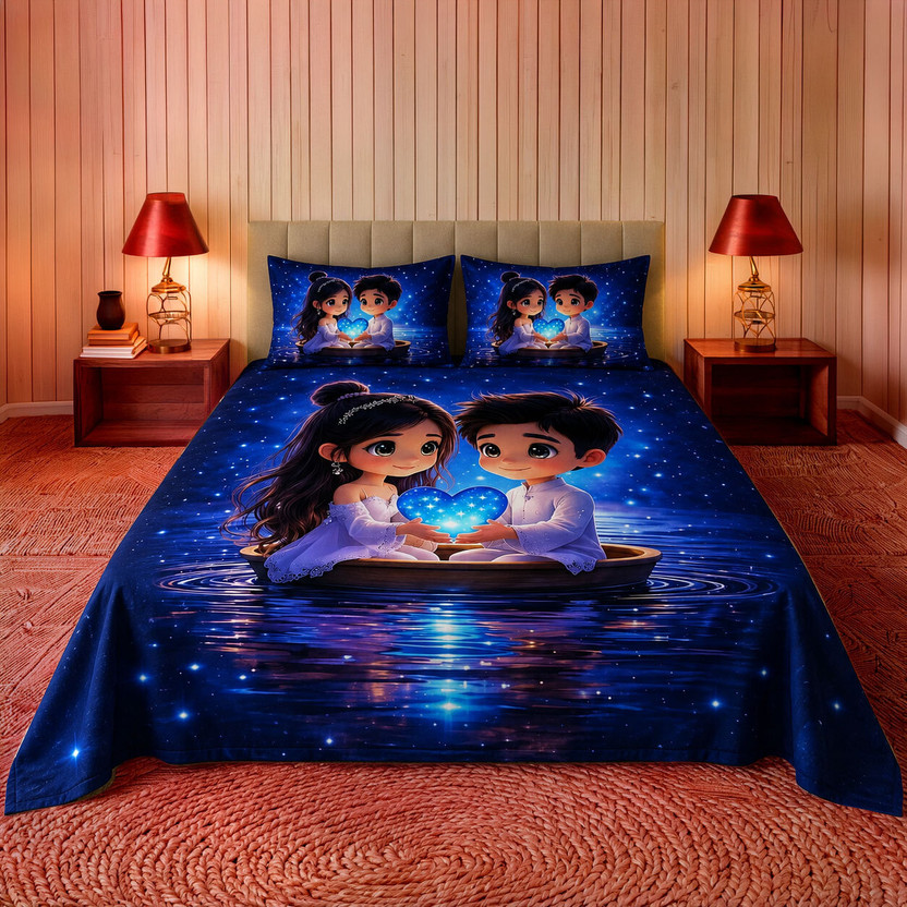 Blue Couple Night bedsheet