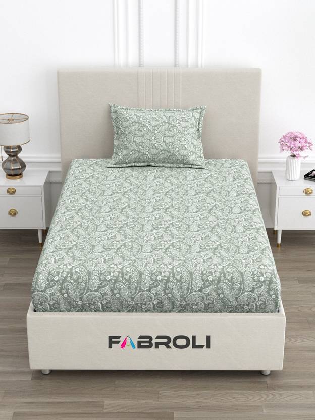 Fabroli Cotton Single Flat 300 TC Printed 1 Bedsheet