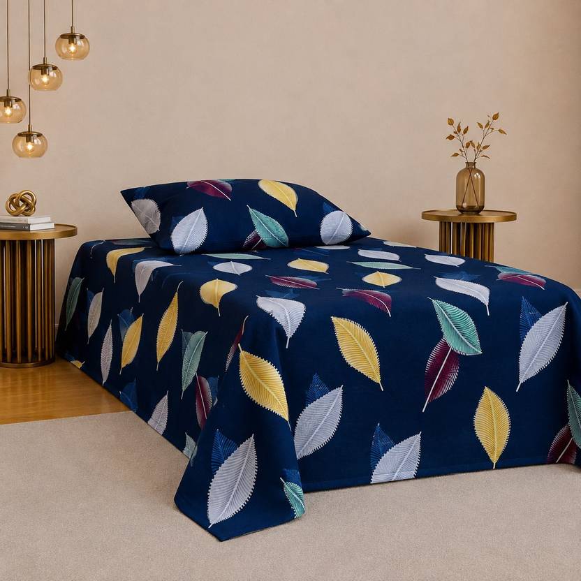 TINDLER KNOTS Cotton Single Flat 240 TC Geometric 1 Summer Bedsheet