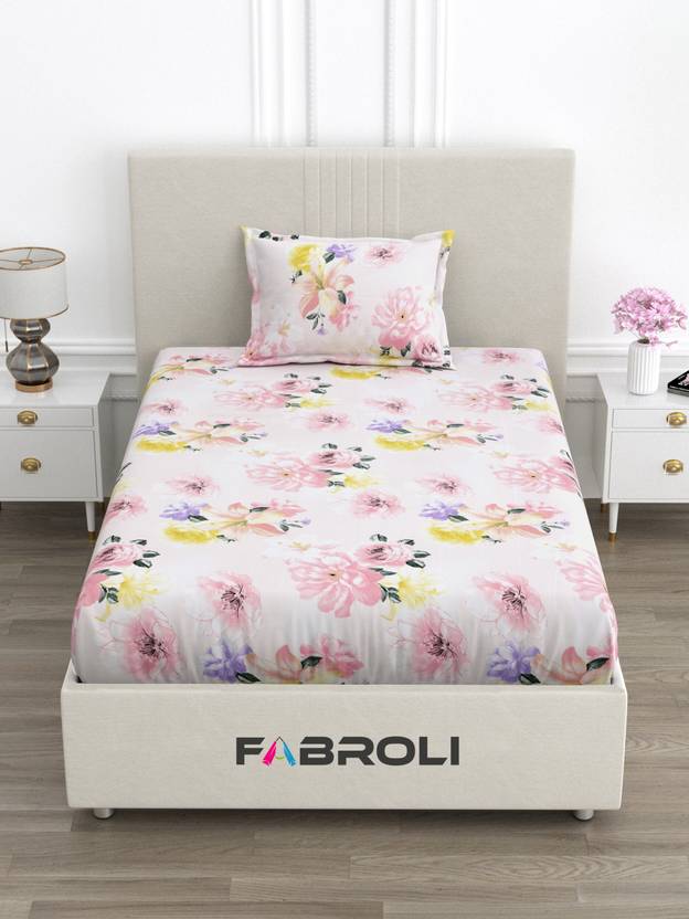 Fabroli Cotton Single Flat 300 TC Printed 1 Bedsheet