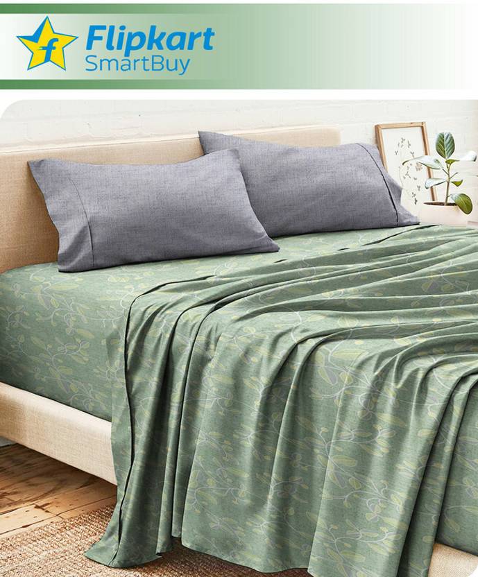 Flipkart SmartBuy 240 TC Microfiber King Printed Flat Bedsheet Buy Flipkart SmartBuy 240 TC