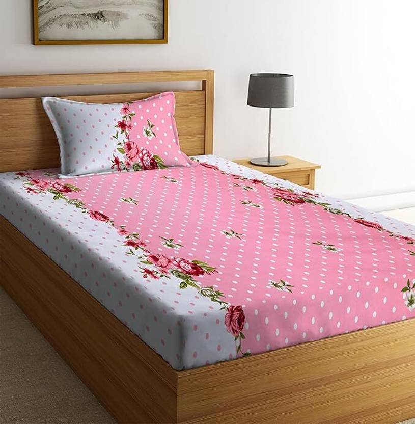 BeddingZone Cotton Single Flat 200 TC Printed 1 Summer Bedsheet