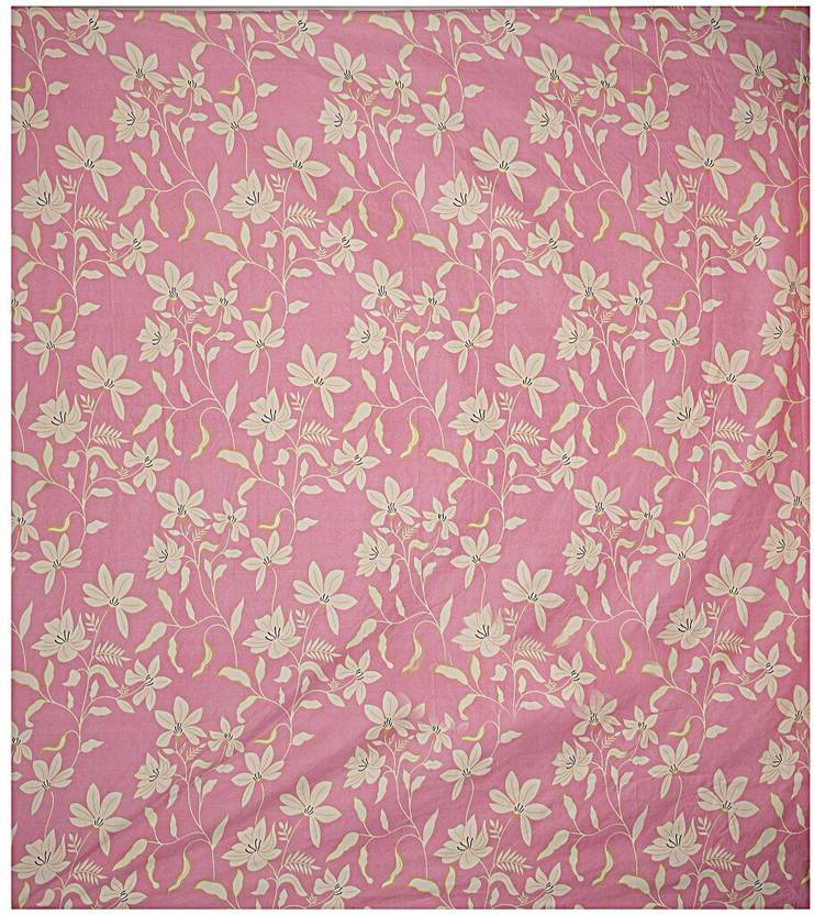 INDHOME LIFE Cotton King Flat 210 TC Floral 1 Bedsheet with 2 Pillow Covers