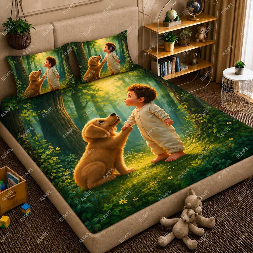 Dog & Boy bedsheet