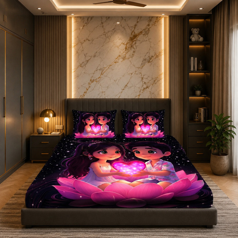 Pink Couple Heart bedsheet