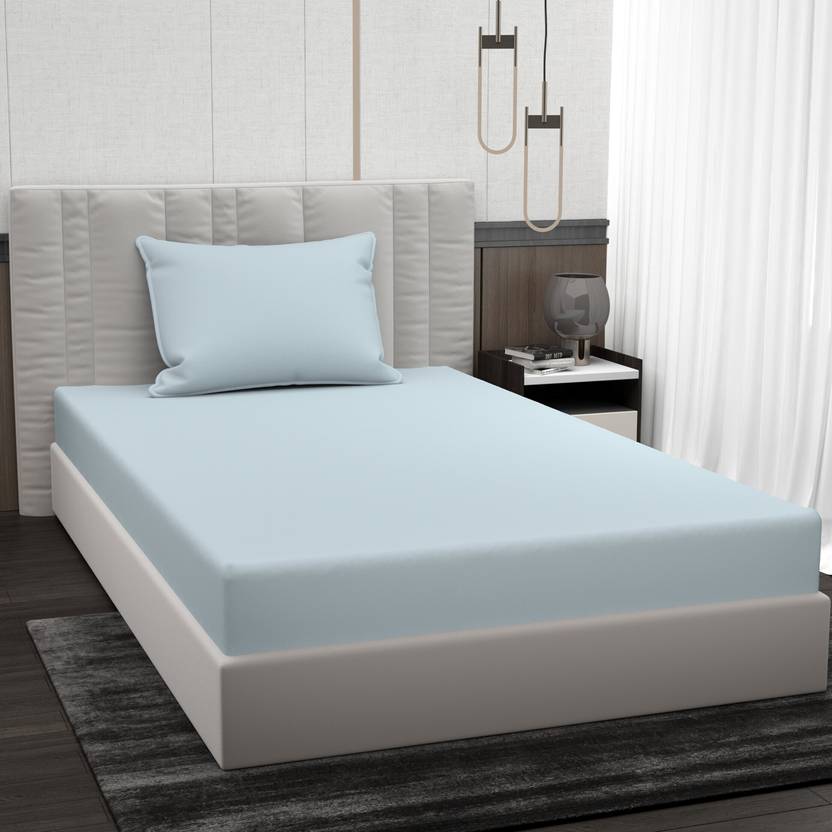 BROMWICK Microfiber Single Flat 220 TC Solid 1 Bedsheet with 2 Pillow Covers