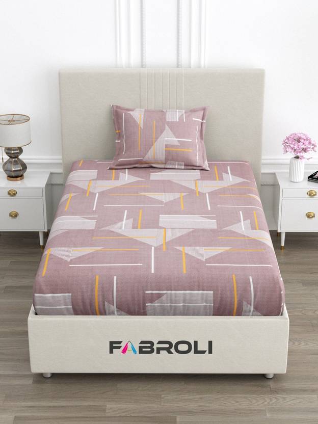 Fabroli Cotton Single Flat 300 TC Printed 1 Bedsheet