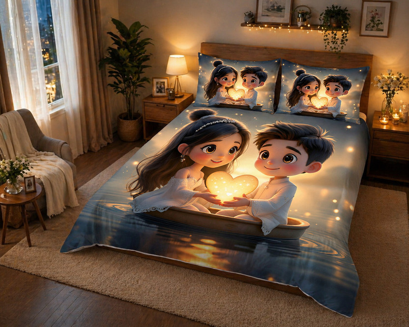 Yellow Couple Heart bedsheet