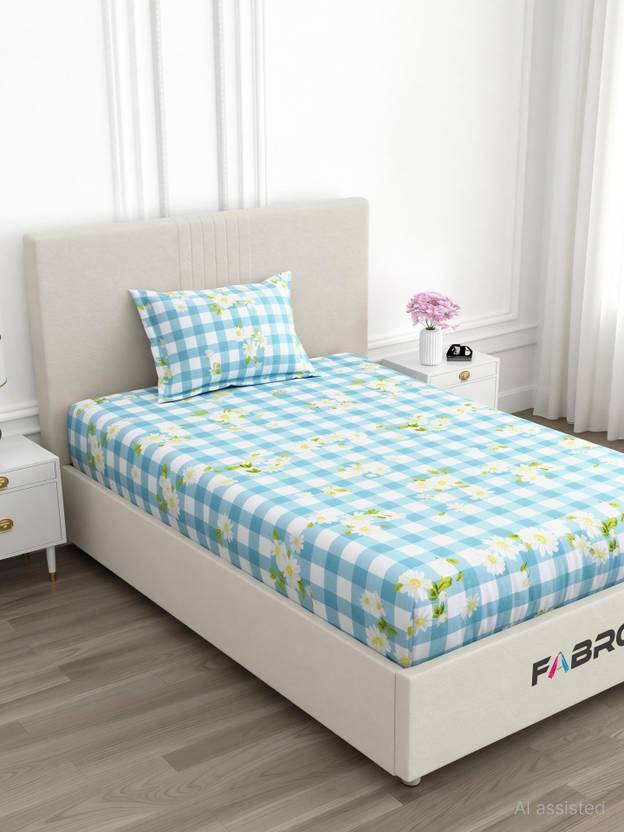 Fabroli Cotton Single Flat 300 TC Printed 1 Bedsheet