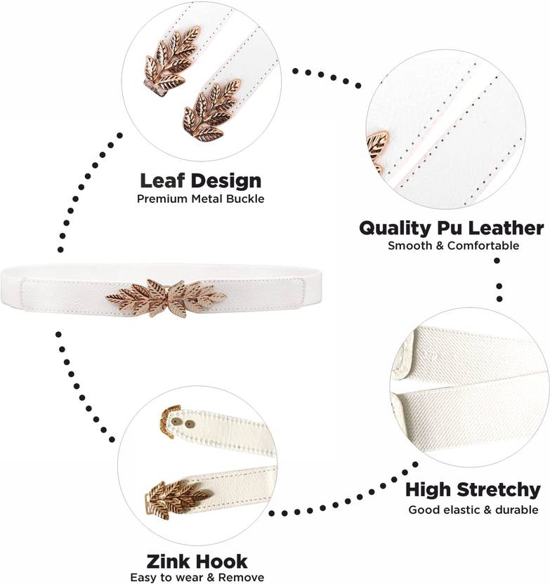 Women Casual, Evening, Party, Formal White Fabric Belt